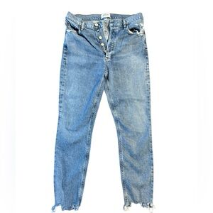AGOLDE Nico High Rise Slim Blue Denim Jeans, Size 28